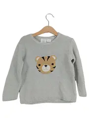 Vorschaubild 1 von Kinder Pullover Tiger Motiv Gr. 98 Baumwolle Grün