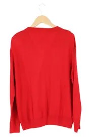 Vorschaubild 2 von Herren Pullover V-Neck Rot Gr. 46/S Baumwolle Klassisch