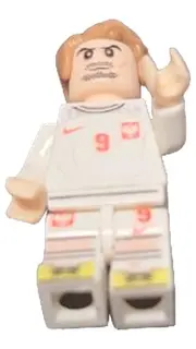 Vorschaubild 1 von Custom Minifigur Fußballspieler Polen Trikot Nr. 9 Sammelfigur