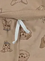 Vorschaubild 3 von RABBIT BEAR Baby Set Strampler Hose Hund Motiv Beige Gr. 3-6 Kinder Baumwolle