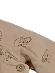 Vorschaubild 2 von RABBIT BEAR Baby Set Strampler Hose Hund Motiv Beige Gr. 3-6 Kinder Baumwolle