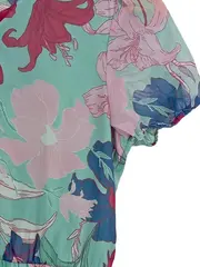 Vorschaubild 3 von WE Mädchen Tunikakleid Blumenmuster Rüschen Knopfleiste Türkis 152