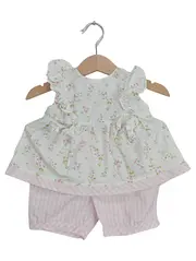 Vorschaubild 1 von Mädchen Baby Set Top Shorts 12 Monate 80 Blumen Gestreift Mehrfarbig