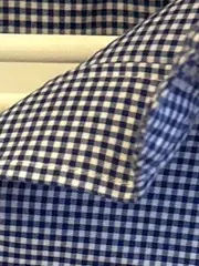 Vorschaubild 7 von Herren Business Hemd kariert Blau Gr. 48/M Langarm Baumwolle