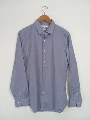 Vorschaubild 2 von Herren Business Hemd kariert Blau Gr. 48/M Langarm Baumwolle