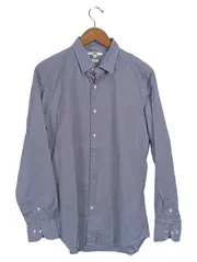 Vorschaubild 1 von Herren Business Hemd kariert Blau Gr. 48/M Langarm Baumwolle