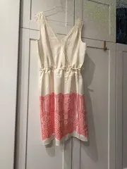 Vorschaubild 3 von Damen Sommerkleid Seide XS Ethno Stickerei Beige Pink