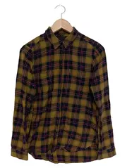 Vorschaubild 1 von Hemdbluse Damen 34/XS Kariert Gelb Baumwolle Langarm Casual