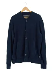 Vorschaubild 1 von Strickjacke Herren Blau Melange Baumwolle Gr. 56 XL Casual