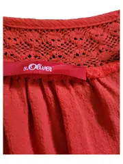 Vorschaubild 6 von Damen Bluse Gr. 38 Rot Casual Viskose Spitze Kurzarm