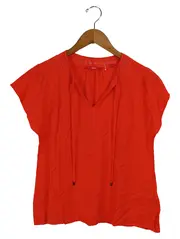 Vorschaubild 1 von Damen Bluse Gr. 38 Rot Casual Viskose Spitze Kurzarm