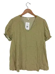 Vorschaubild 1 von EDC Damen Bluse Grün Tupfenmuster Einheitsgröße Casual Kurzarm