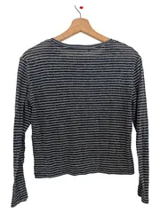 Vorschaubild 2 von Damen Langarmshirt Gestreift Blau Gr. 34 XS Casual Basic Shirt Oberteil