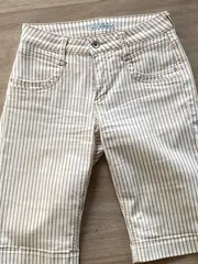 Vorschaubild 4 von Damen Jeans Shorts Gr. 36 Gestreift Casual Beige Braun
