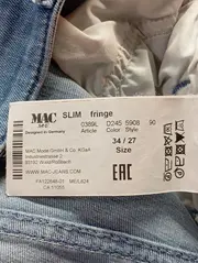 Vorschaubild 4 von Damen Jeans Slim Fit W34/L27 Blau Casual Fransen Hose