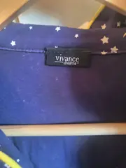 Vorschaubild 4 von Damen Pyjama Oberteil Sterne Mond Blau Gr. 42/XL Casual