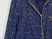Vorschaubild 3 von Damen Pyjama Oberteil Sterne Mond Blau Gr. 42/XL Casual