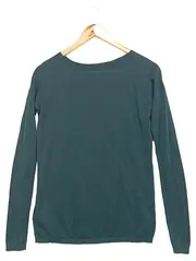 Vorschaubild 2 von Damen Pullover Grün Gr. 34/XS Casual Langarm Viskose Baumwolle