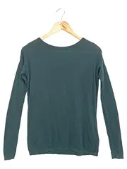 Vorschaubild 1 von Damen Pullover Grün Gr. 34/XS Casual Langarm Viskose Baumwolle