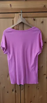 Vorschaubild 2 von EDC Damen T-Shirt V-Ausschnitt Pink Gr. 38 Casual Kurzarm Shirt