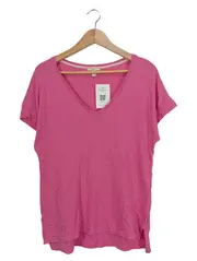Vorschaubild 1 von EDC Damen T-Shirt V-Ausschnitt Pink Gr. 38 Casual Kurzarm Shirt