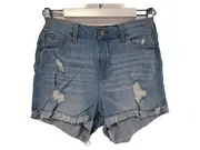 Vorschaubild 1 von Jeans Shorts Damen W27 Destroyed Look Hellblau Fransen