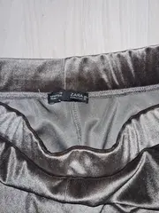 Vorschaubild 2 von W Collection Samt Leggings Damen Gr. M/40 Grau Metallic