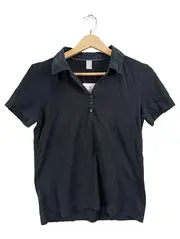 Vorschaubild 1 von Poloshirt Damen Gr. 40 Schwarz Kurzarm Casual Baumwolle