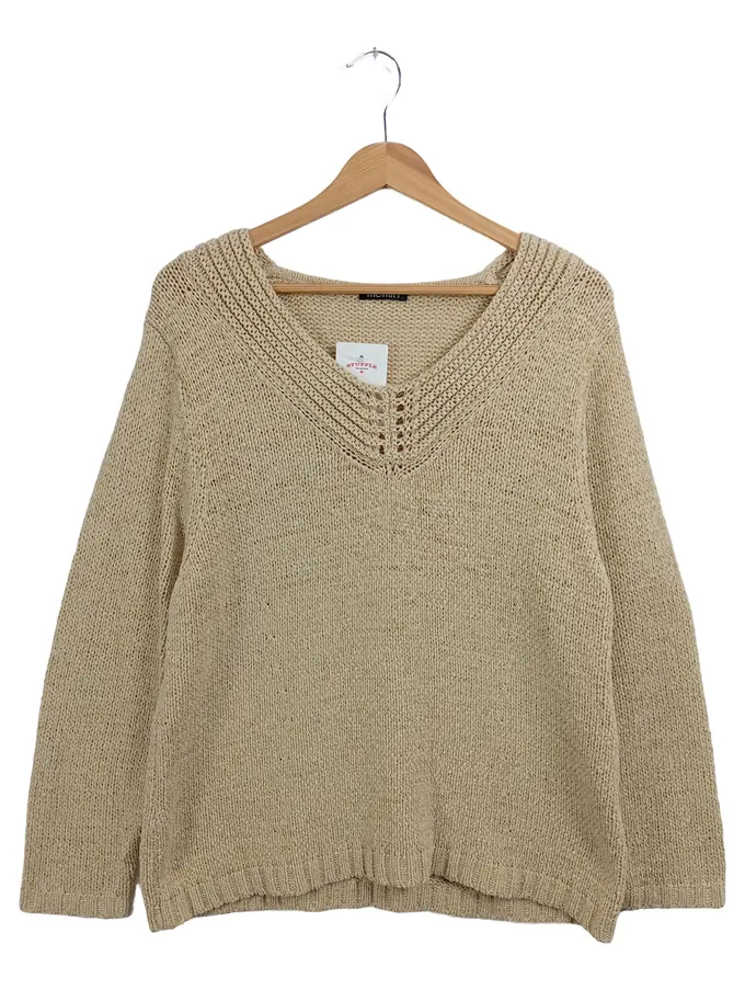 MONARI Damen Pullover Strickmuster Langarm Beige 38 M Casual