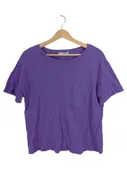 Vorschaubild 1 von Damen Basic T-Shirt Lila Kurzarm Uni Baumwolle Gr. S 36