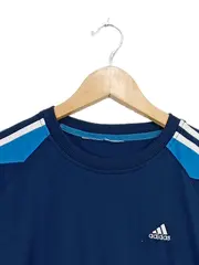 Vorschaubild 5 von Sport Shirt Herren Gr. M Blau 3-Streifen T-Shirt Kurzarm