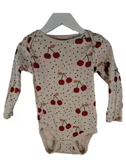 Vorschaubild 1 von Baby Body Langarm Kirschen Muster Beige Gr. 92 Baumwolle