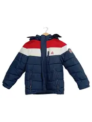 Vorschaubild 1 von Kinder Winterjacke Kapuze Logo Gr. 140 Mehrfarbig Sportlich