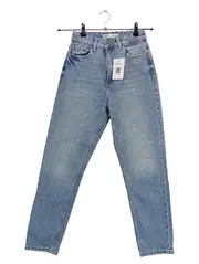 Vorschaubild 1 von Mom Jeans Damen Gr. 34 Hellblau High Waist Straight Casual