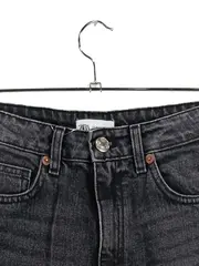 Vorschaubild 3 von Mom Jeans Damen Gr. 36/S High Waist Grau Denim Hose