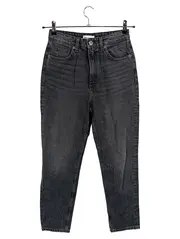 Vorschaubild 1 von Mom Jeans Damen Gr. 36/S High Waist Grau Denim Hose
