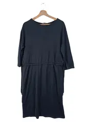 Vorschaubild 1 von Blusenkleid Damen Gr. 38/M Schwarz Tunikakleid Midi Elegant Casual
