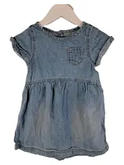 Vorschaubild 1 von Mädchen Jeanskleid Gr. 92 Blau Denim Kurzarm Babykleid
