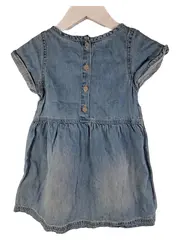 Vorschaubild 2 von Mädchen Jeanskleid Gr. 92 Blau Denim Kurzarm Babykleid
