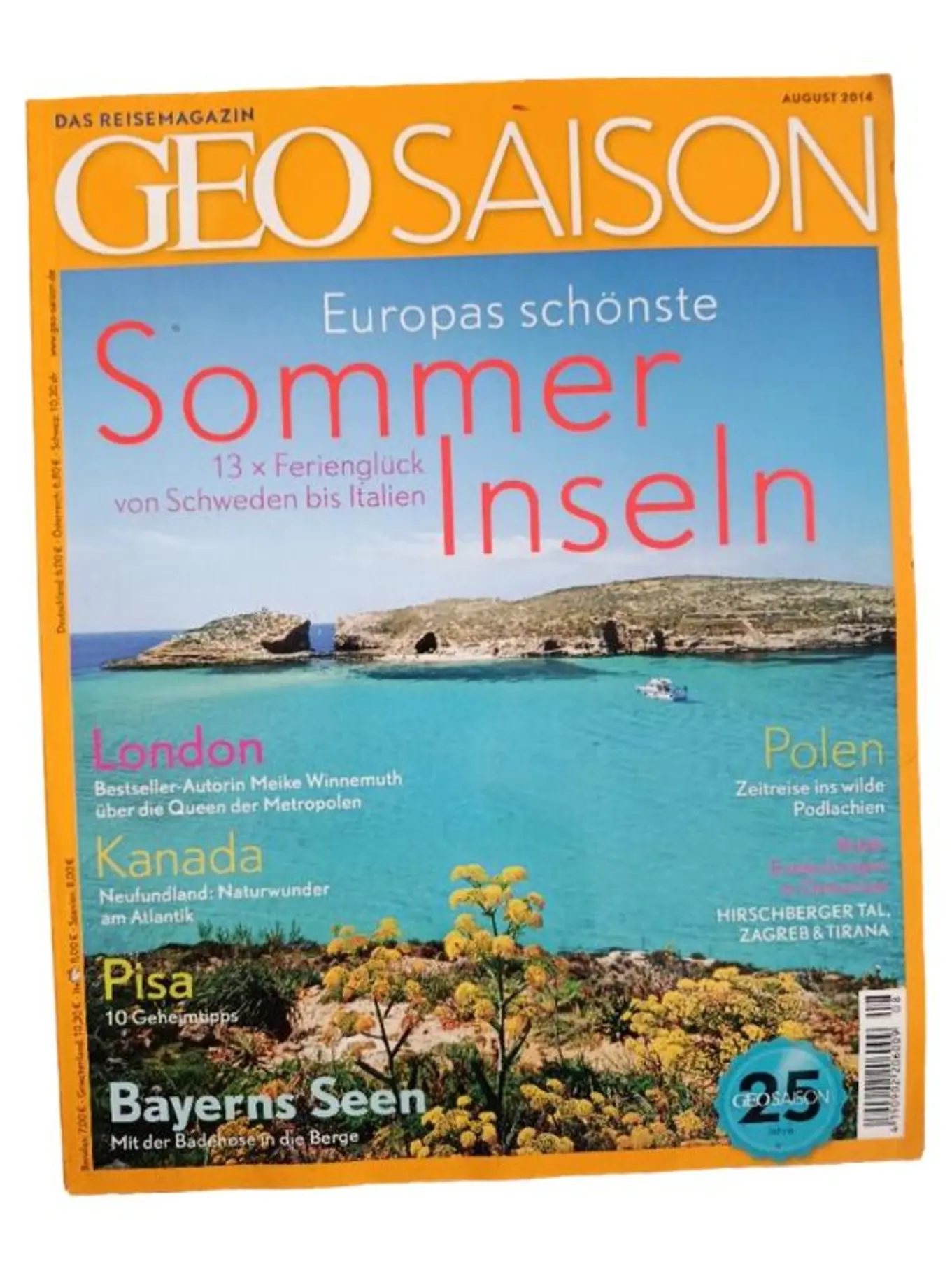 MARKENLOS GEO SAISON August 2014 Europas schönste Sommer Inseln Reisemagazin