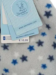 Vorschaubild 5 von Kinder Mütze Grau Mehrfarbig mit Sternen und Bommel