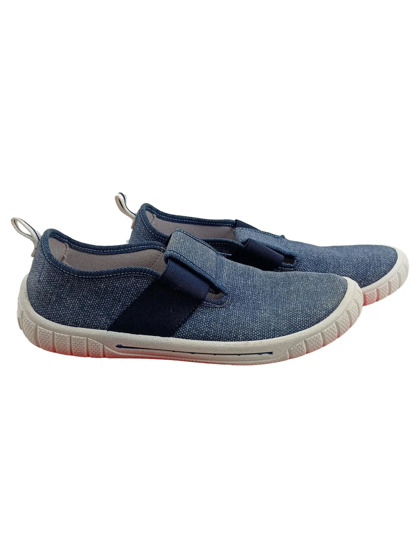 SUPERFIT Kinder Slipper Schuhe Gr. 34 Blau Canvas Slip-On Jungen Mädchen