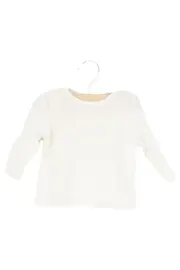 Vorschaubild 1 von Langarmshirt Kinder Gr. 56 Weiß Basic Baumwolle Rippstrick