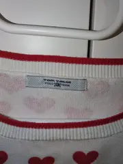 Vorschaubild 2 von Damen Pullover Herzen Weiß Rot Gr. 40, 42 Romantisch Strick