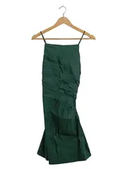 Vorschaubild 1 von Damen Cocktailkleid Minikleid Grün Gr. L Raffung Träger
