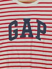 Vorschaubild 2 von Damen T-Shirt Gr. S Gestreift Logo-Print Mehrfarbig Baumwolle Freizeit