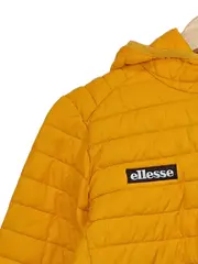 Vorschaubild 4 von Steppjacke Kinder Kapuze Logo Print Gelb Gr. 152 Outdoor Freizeit