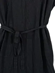 Vorschaubild 2 von Damen Strickkleid Langarm Gr. 38 Schwarz mit Gürtel