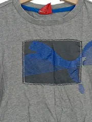 Vorschaubild 2 von Kinder T-Shirt Gr. 128 Grau Grafikprint Kurzarm Jungen