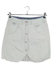 Vorschaubild 1 von A-Linienrock Damen Gr. XS 34 Beige Baumwolle Casual Sommer